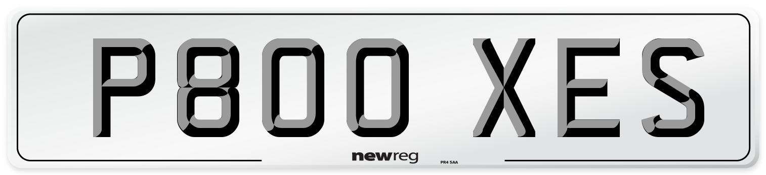 P800 XES Number Plate from New Reg